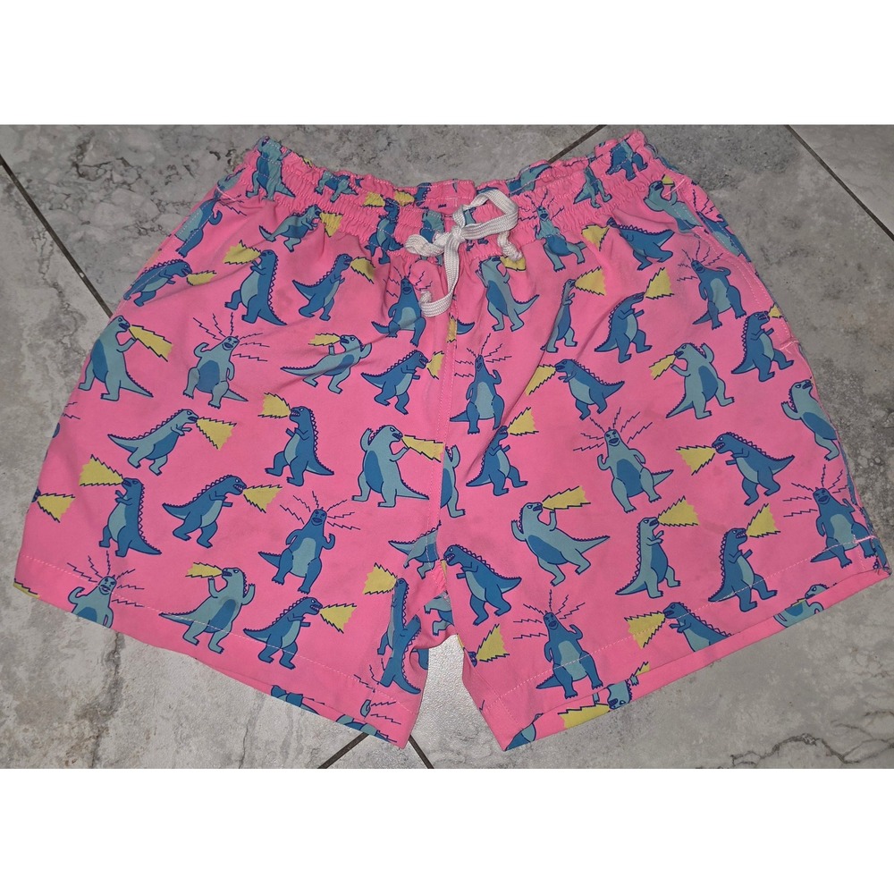 Chubbies Mens Pink Hear Me Roars Dino Delights Swim Trunks Shorts 5.5 Inseam Med